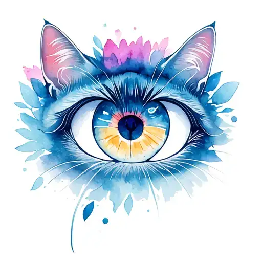 Flower Cat Eye Inside Surrounded