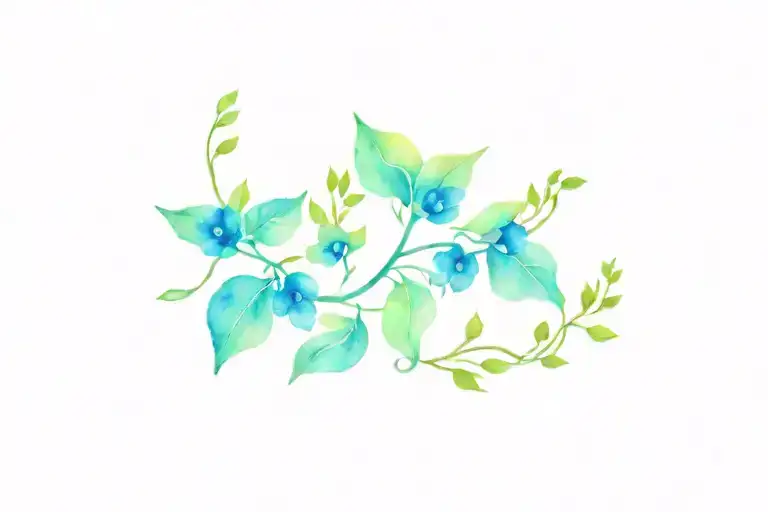 Small Flowers And Vine Going