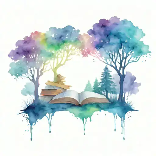 Books And Nature Elements Like Trees
