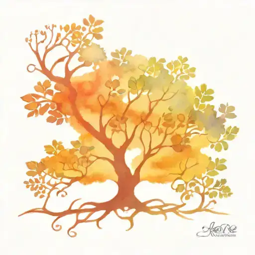 Tree Of Life With Intertwined Roots And Branches