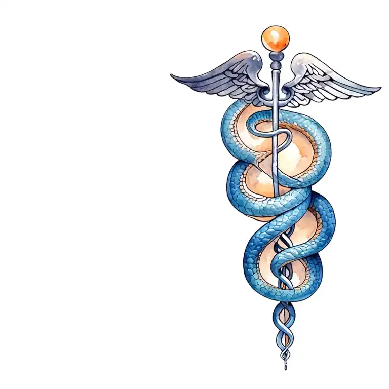 Caduceus Snake That Comes Out Of An Egg Shell