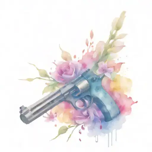 Gun Shooting Out Flowers Surrounding
