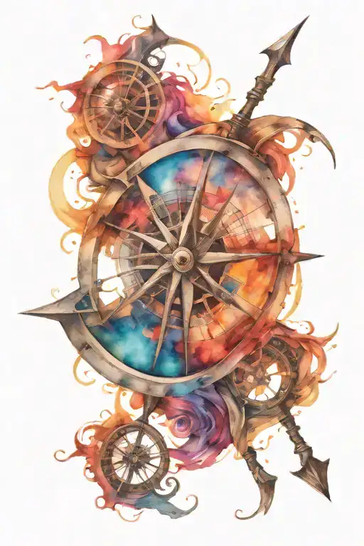 Mysterious Compass And Scythe