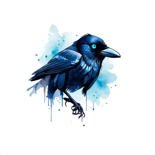 Crow With Turquoise Eyes