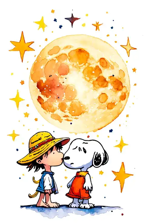 Snoopy And Luffy Luna And Stars