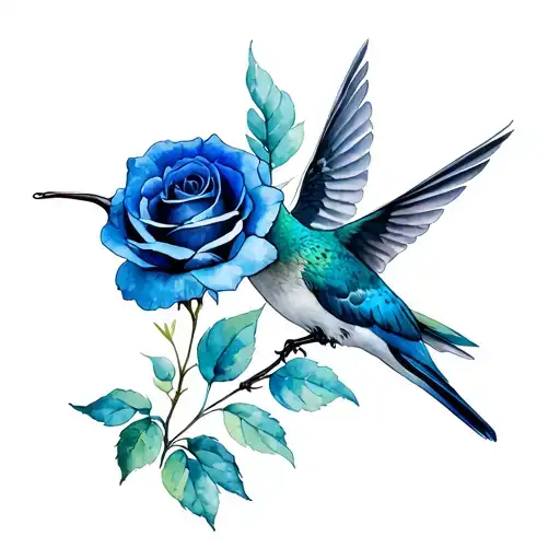 Collibri And Blue Rose