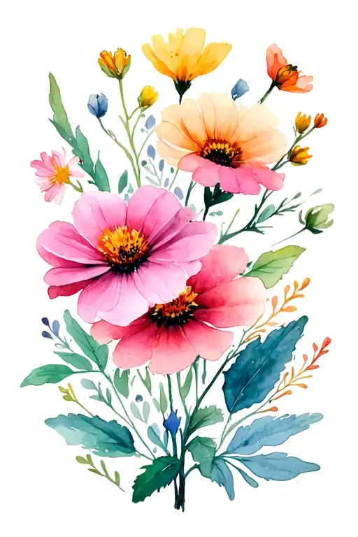 Field Flowers And Branches