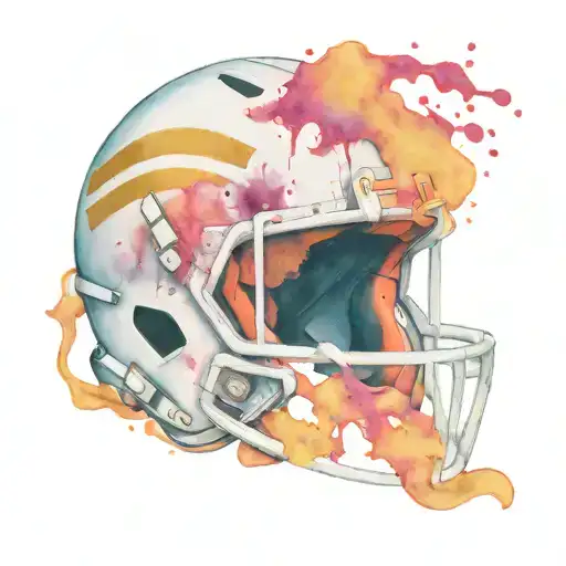 Football Helmet With Gold Bars
