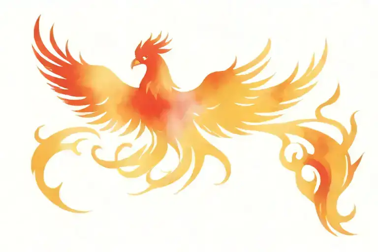 Phoenix Rising From Flames