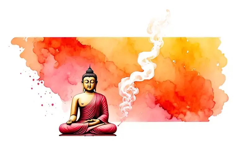 Buddha Pose And Smokes