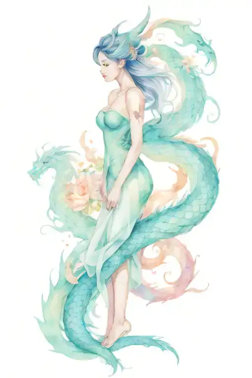 Dragon And Women Full Body