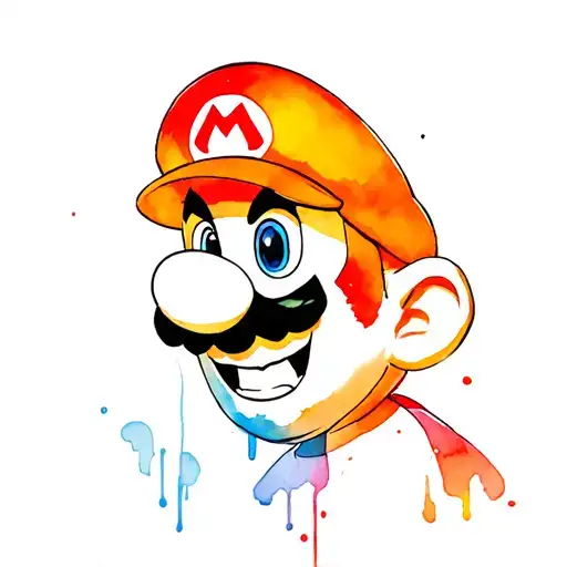 Evil Super Mario Tattoo Design