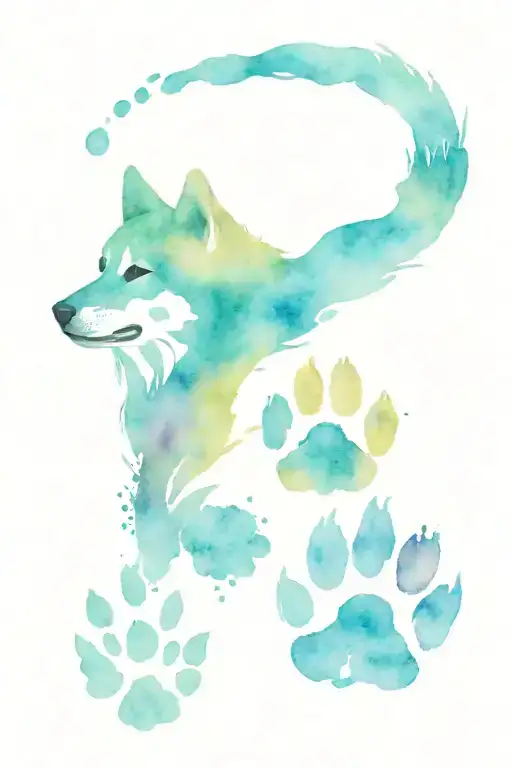 Shiba Dog Paw Prints