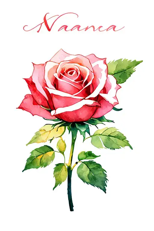 Rose With The Name Big Nana In The Stem