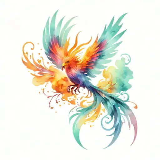 Phoenix Rising From The Ashes Symbolizing Overcoming