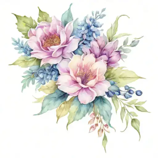 December November May July Birth Flower Bouquet Wrapped