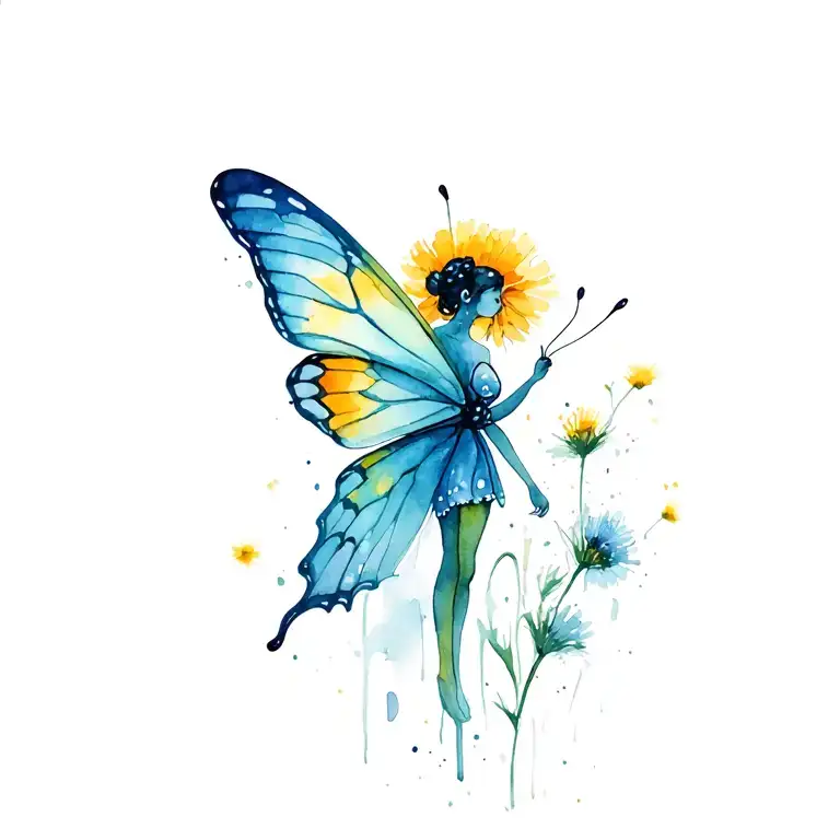 Butterfly Fairy Blows Pusteblume