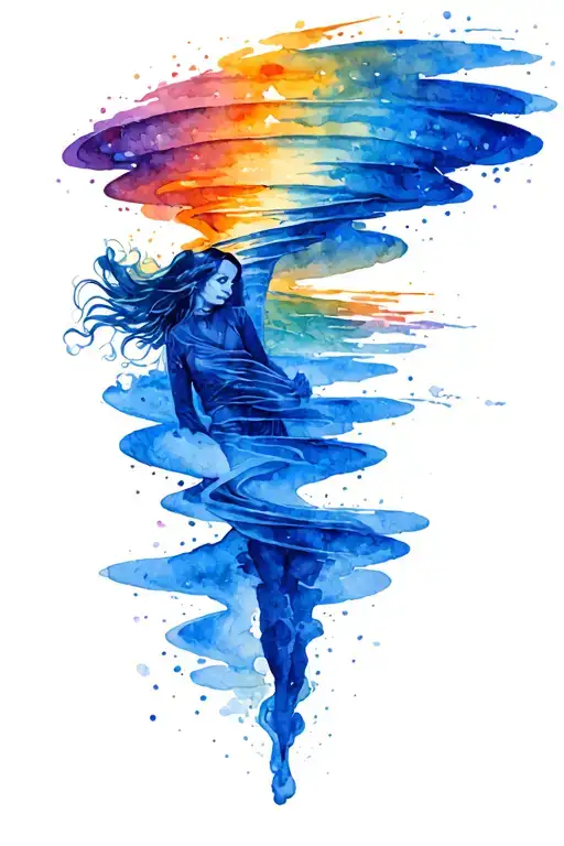 Tornado With Woman Coming Out