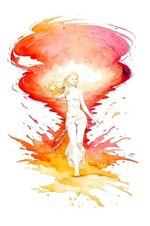 Tornado With Woman Breaking Free