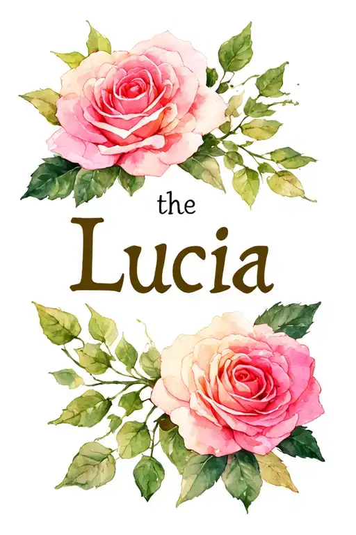 The Name Lucia With Rose Bush
