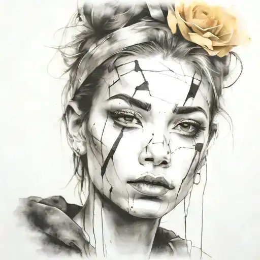 Face Portrait Using Ink Black Street Graffiti Art On A Inspired Banksy