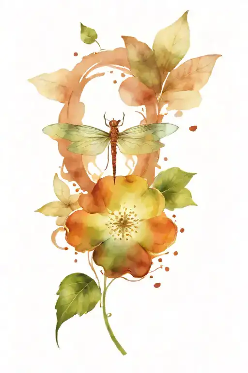 4 Leaf Clover With Dragonfly