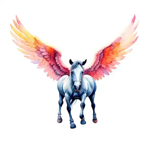 Mustang Car With Angel Wings Spread Wide