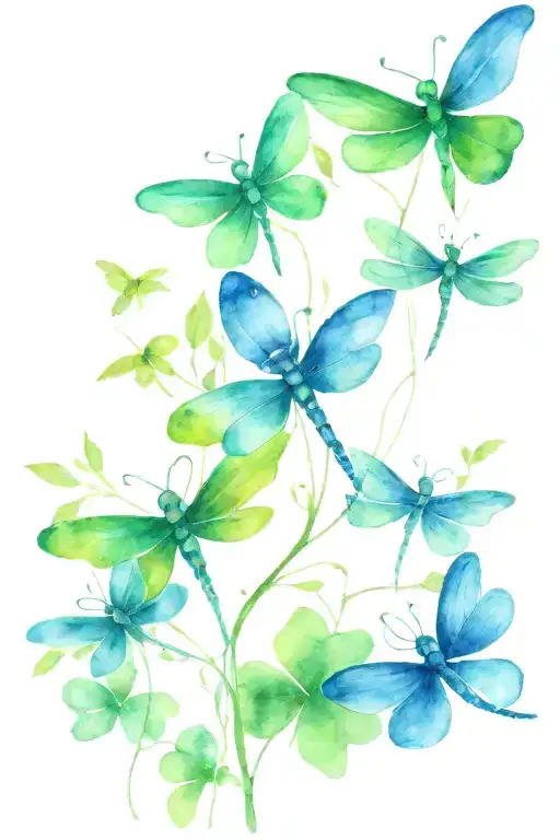 4 Leaf Clover With Dragonflies Pain Hatred Grief