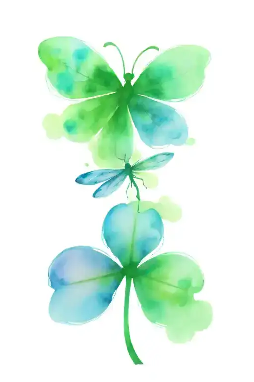 4 Leaf Clover With Dragonflies Pain Hatred Grief