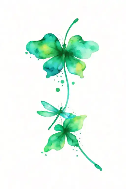 4 Leaf Clover With Dragonflies Pain Hatred Grief