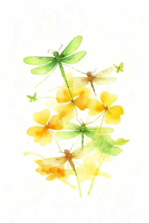 4 Leaf Clover With Dragonflies Pain Hatred Grief