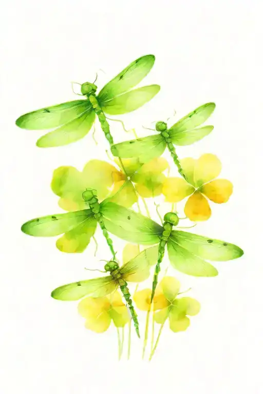 4 Leaf Clover With Dragonflies Pain Hatred Grief