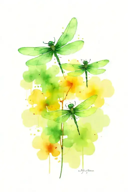 4 Leaf Clover With Dragonflies Pain Hatred Grief