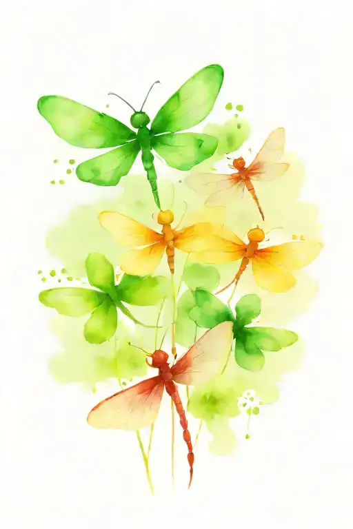 4 Leaf Clover With Dragonflies Pain Hatred Grief