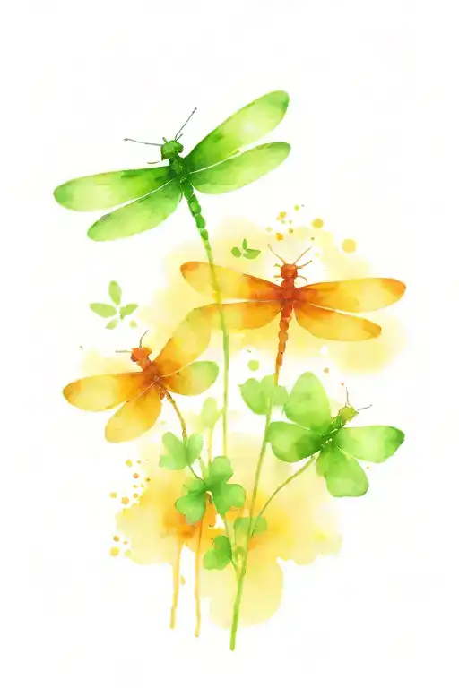 4 Leaf Clover With Dragonflies Pain Hatred Grief