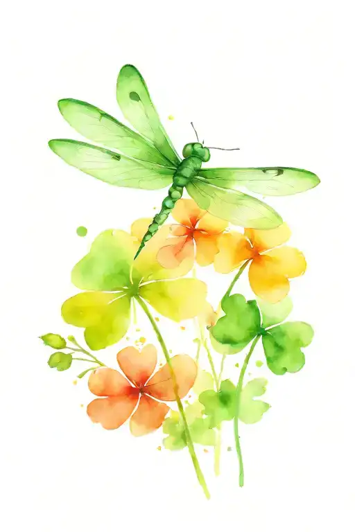 4 Leaf Clover With Dragonflies Pain Hatred Grief