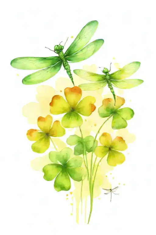 4 Leaf Clover With Dragonflies Pain Hatred Grief