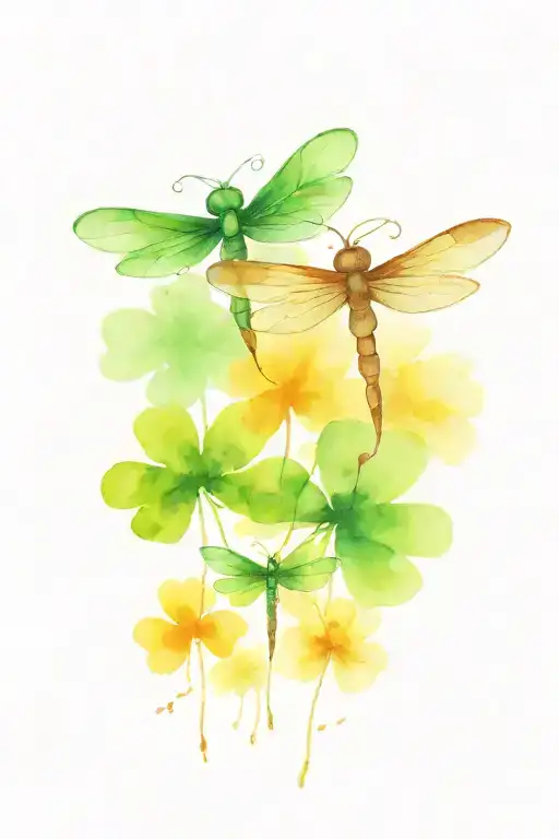 4 Leaf Clover With Dragonflies Pain Hatred Grief