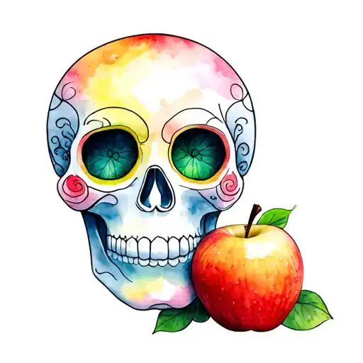 Granny Smith Apple Sugar Skull