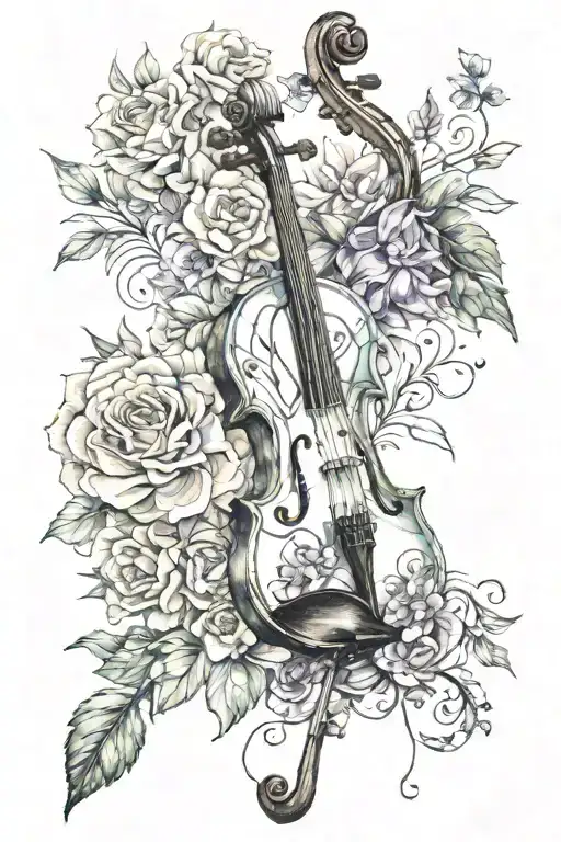 Violin With Flowers And Whiskey