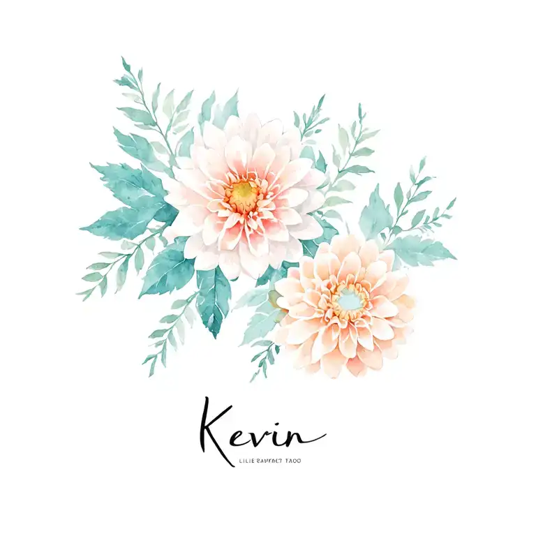 Name Kevin With Lillie's And Chrysanthemum