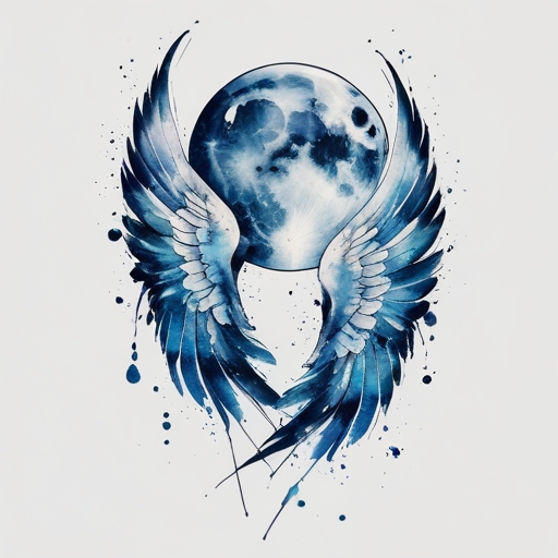 Silver Moon’s Wings Tattoo idea