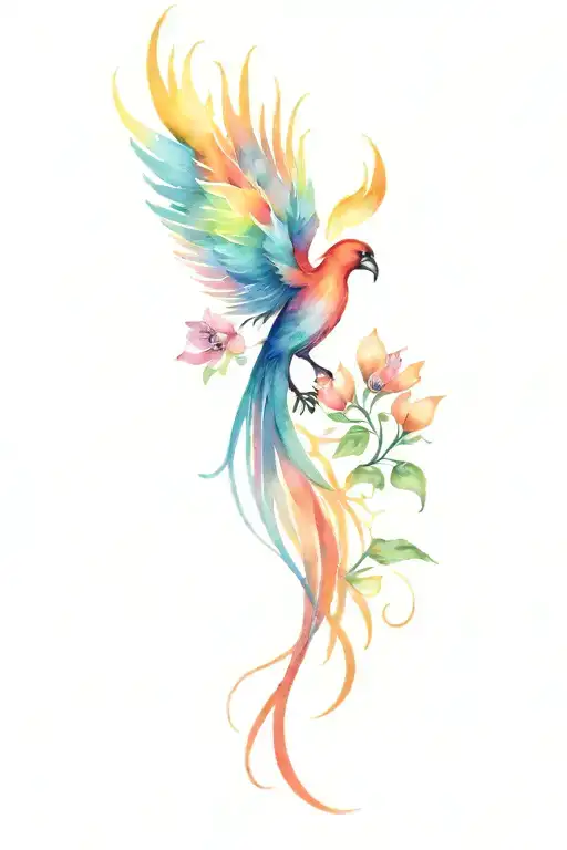 Phoenix With Flowers