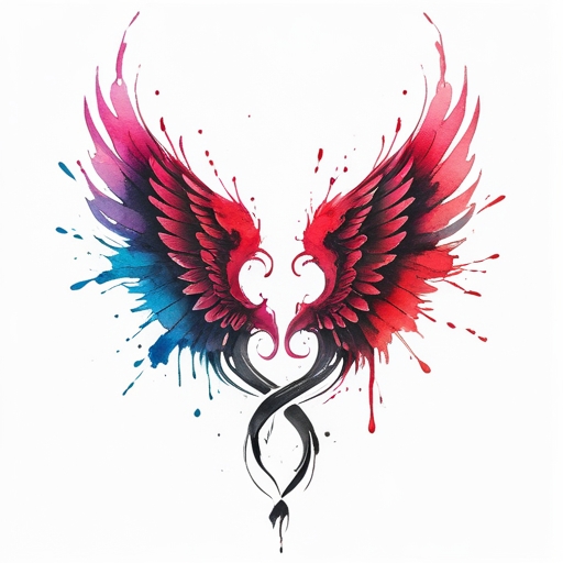 Crimson Wings of Fate’s Path Tattoo idea