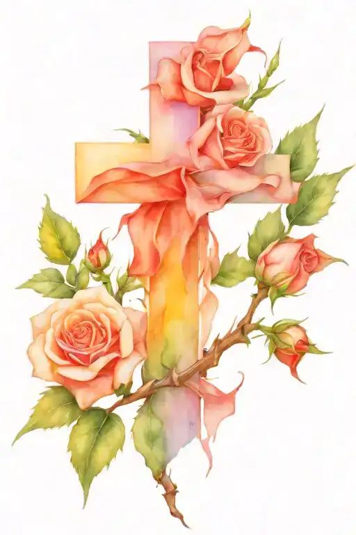 Cross Wrapped In Thorny Rose