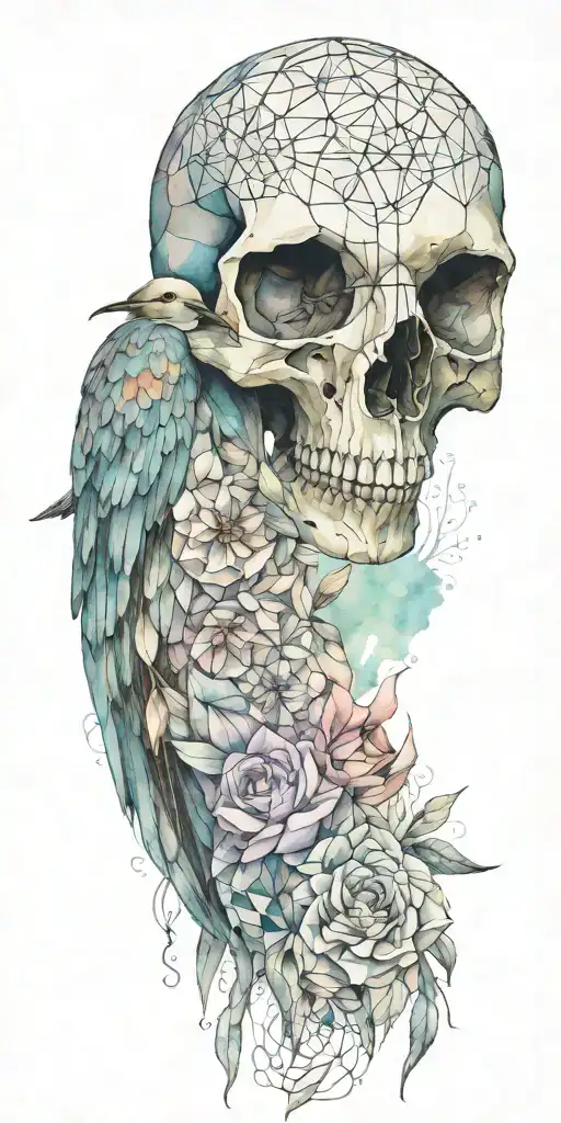 Bird Skull With Geometric Surrounding