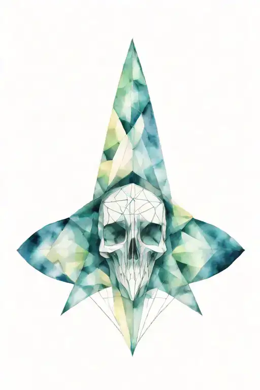 Symmetrical Birdskull With Geometric Surround
