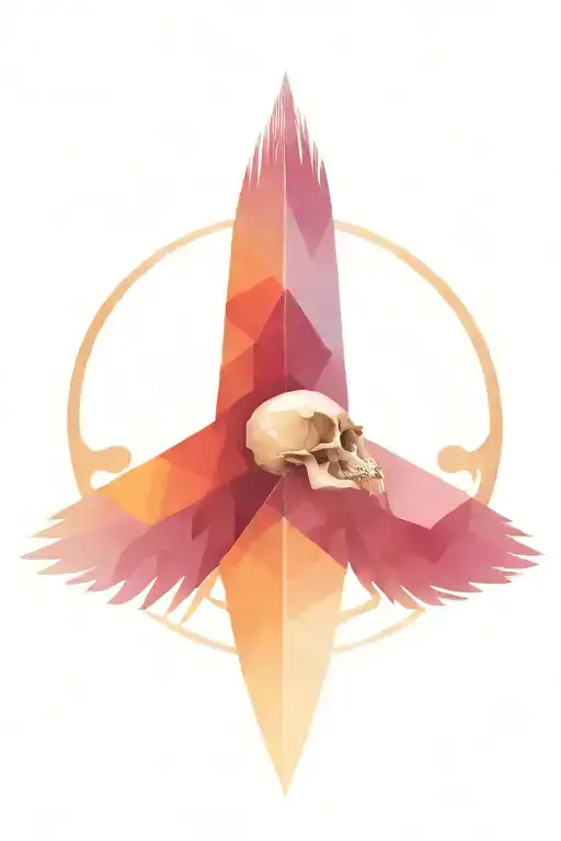 Raven's Skull With Geometric Surround