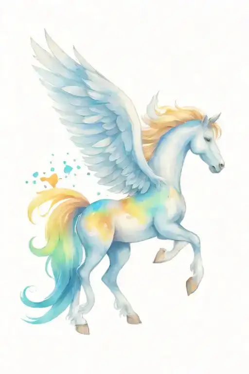 Cartoon Pegasus Horse With Wings