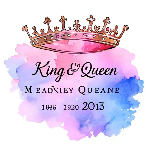 King And Queen Logo With Wedding Date